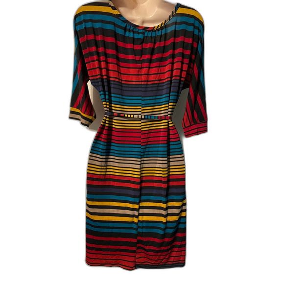 Ellen Parker Striped Midi Dress S - Picture 2 of 5